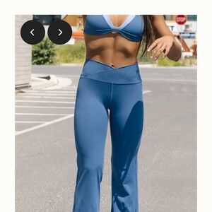 Hot Cross Wide Leg Pant - Cornflower